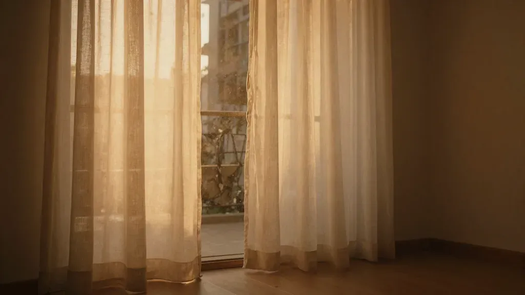 Sunlight through soft curtains